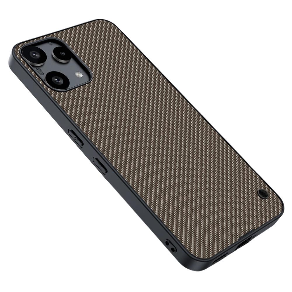 Für Nichts Telefon (3a) Lite 5G Hülle Leder + PC Harte Handyhülle Karbonfaser-Textur
