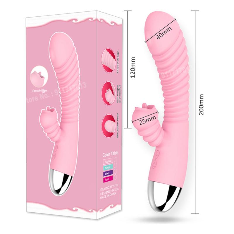 2 In 1 Licking Machine Vibrator For Women Clitoris Stimulator G-Spot Powerful Vibro Dildo Wand Female Clit Sucker Adult Sex Toys