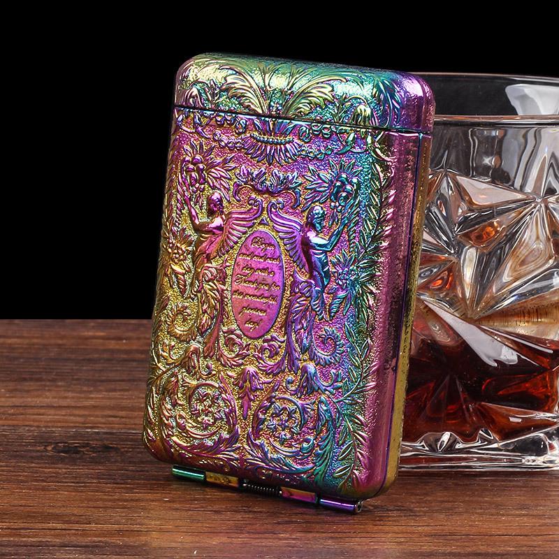 14-Count Triple-Fold Cigarette Case - Peaky Blinders Style, Metal, Creative, Portable, King-Size, Shelby Inspired.