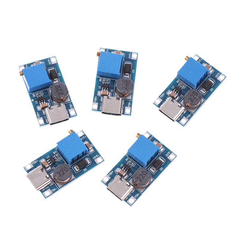 5Pcs Boost Module Mt3608 Type C Step Up Converter Dc-Dc 2A Boost Regulator Voltage Converter Board Type C Power Supply Module