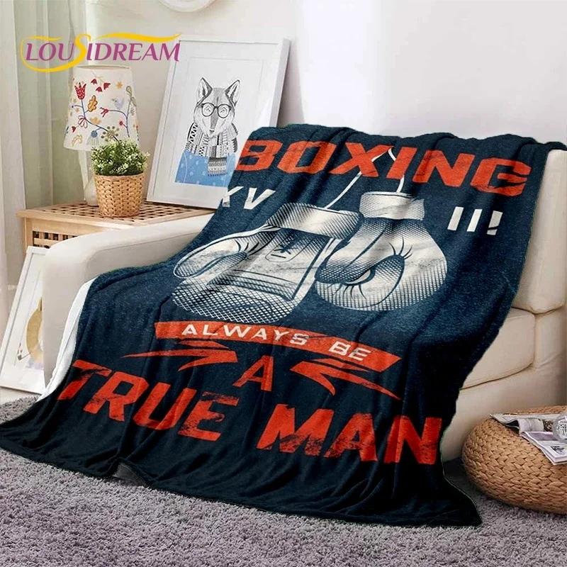 Guantoni da Boxe Pugile Combattimento Cartone Animato Morbida Coperta di Flanella per Letti Camera da Letto Divano Picnic, Coperta Plaid per Coprire Tempo Libero all'Aperto Regalo