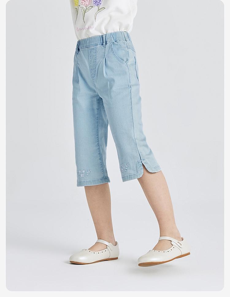 David Bella Girls' Cropped Pants Summer Clothes Children's Jeans Girls' Pants Casual Children's Clothing