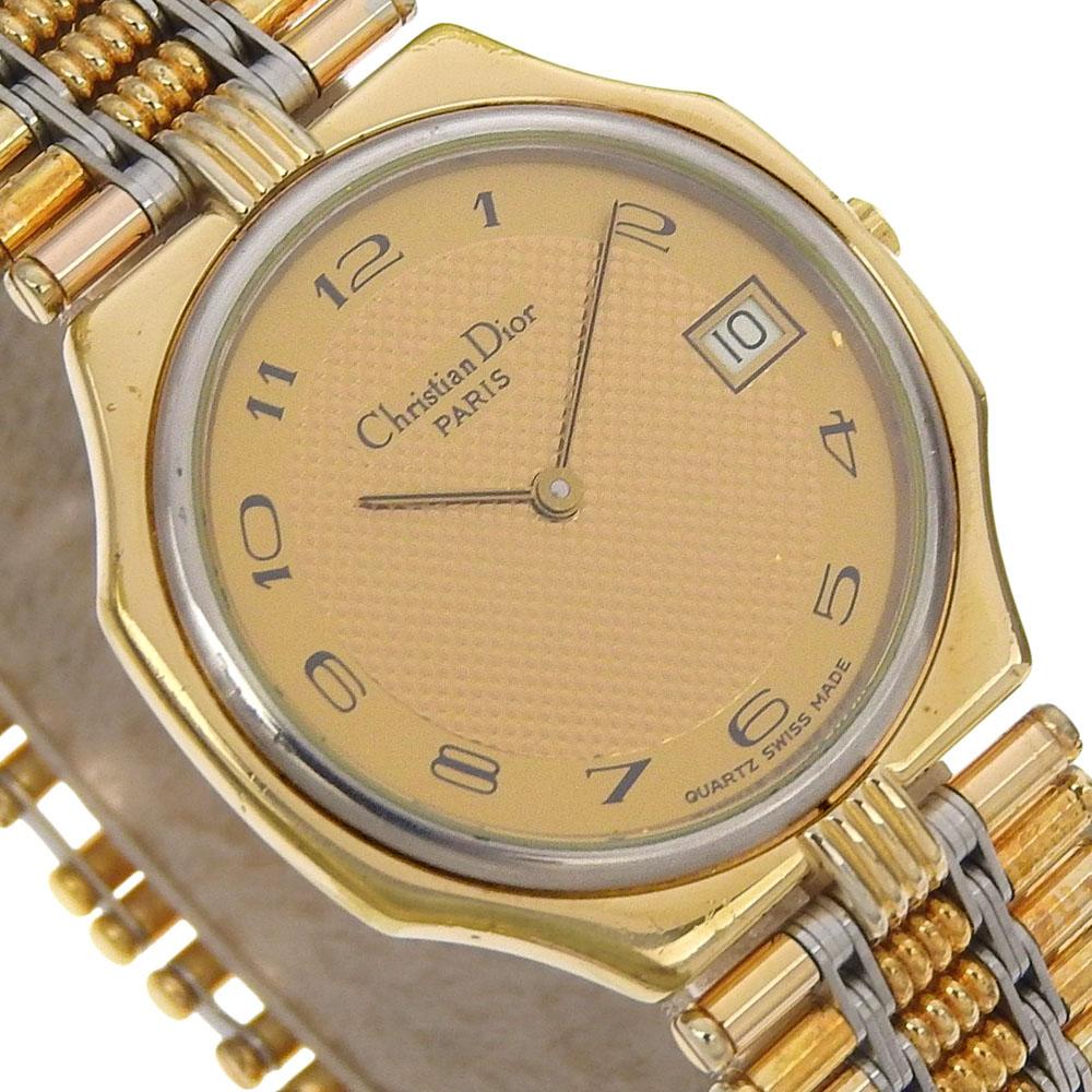 Dior Date Watches 45.15.01 goldDial Plated Gold Quartz Analog display mens Used