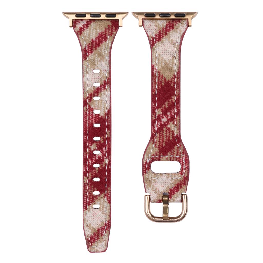 Pattern Design Wool Leather Strap for Apple Watch Series 11 10 42mm / 9 8 7 41mm / SE3 SE2 SE 6 5 4 40mm / 3 2 1 38mm Watch Band