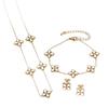 Zircon Clover Jewelry Set Luxury Fashion Women Daily Wear