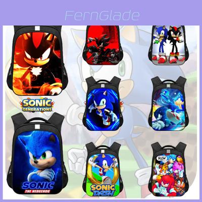 New Sonic Children's Backpack For Boys And Girls Cartoon Trendy School Bag Medium Size 20-35l Capacity