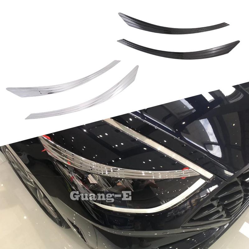 For Hyundai Sonata DN8 10Th Styling Body Head Front Eyebrow Trim Light Lamp Stick Frame Cover Parts Detector