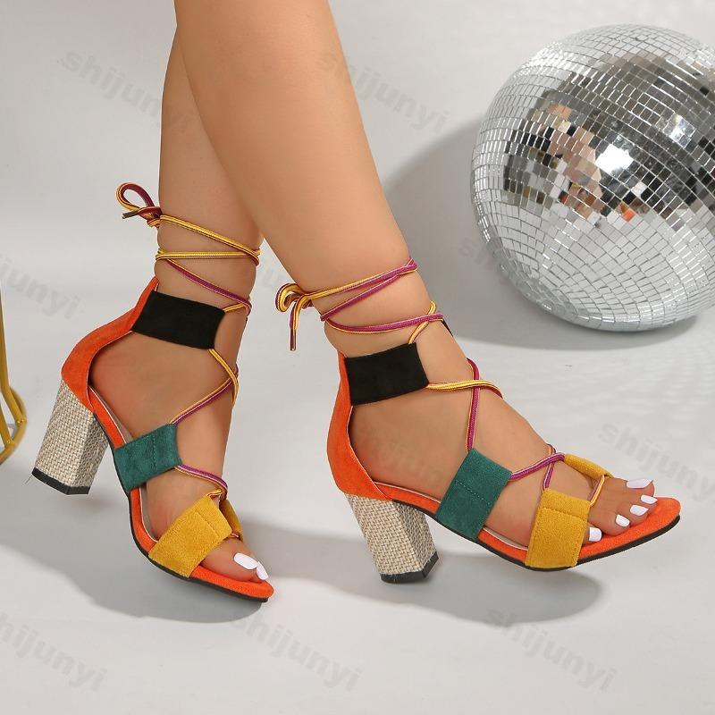 Fashion Fashion Roman Style Cross Strap Casual High Sandals for Women 2025 Summer New Open Toes Comfortable Breathable Beach Cool Pumps