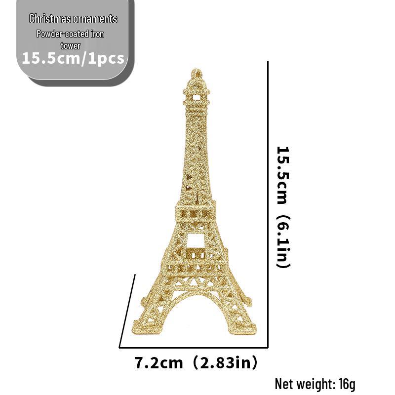 Glitter Eiffel Tower Ornament: Creative Christmas Display Prop