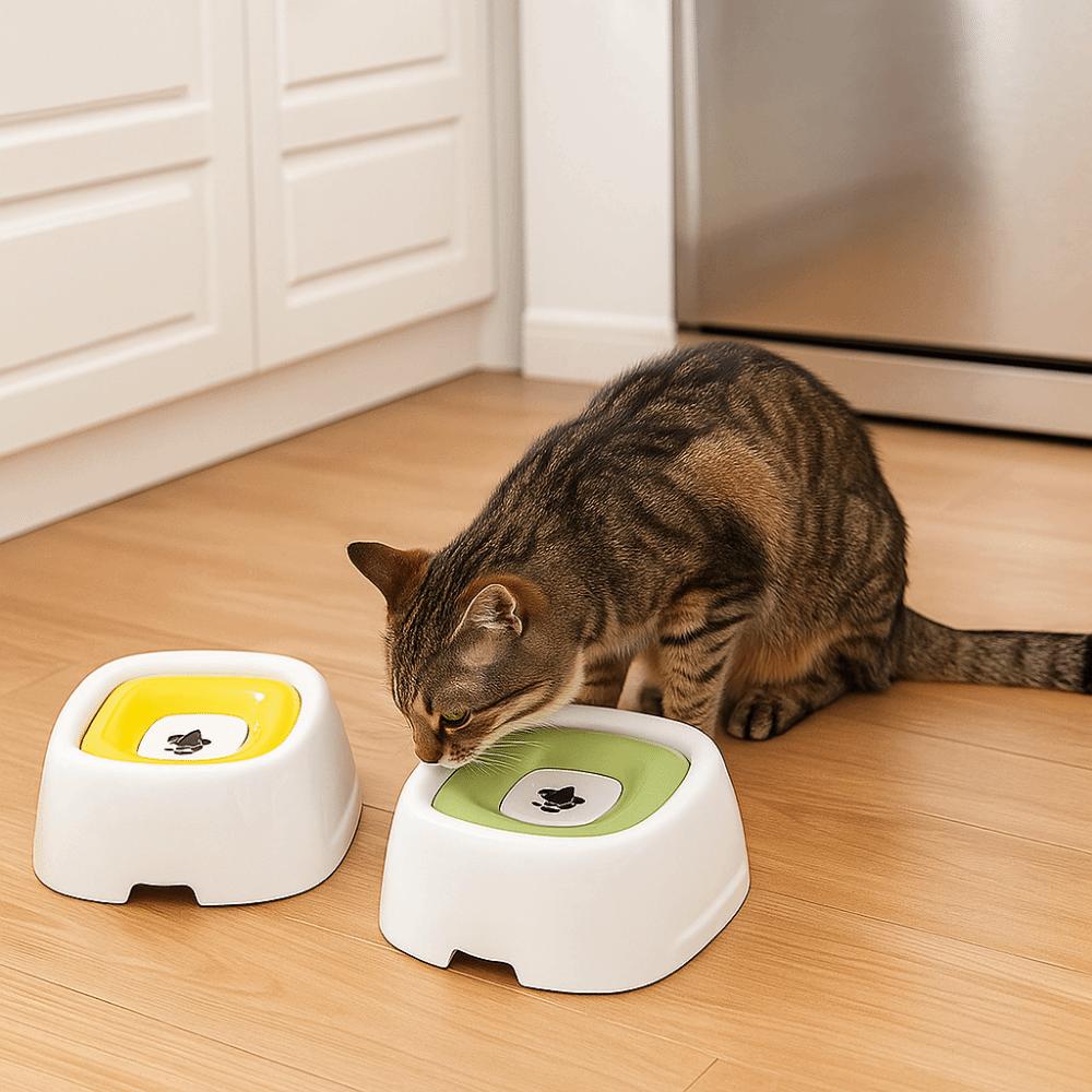 

1500ml Pet Float Bowl Wet Chin Prevention Cat Feeding Station Pet Floating Water Bowl Home зелений