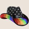 Straw Cowboy Hats Panama Hat Exotic Star Trim for Women Men Photo Props Western for Men Women Unisex Wear Headwear