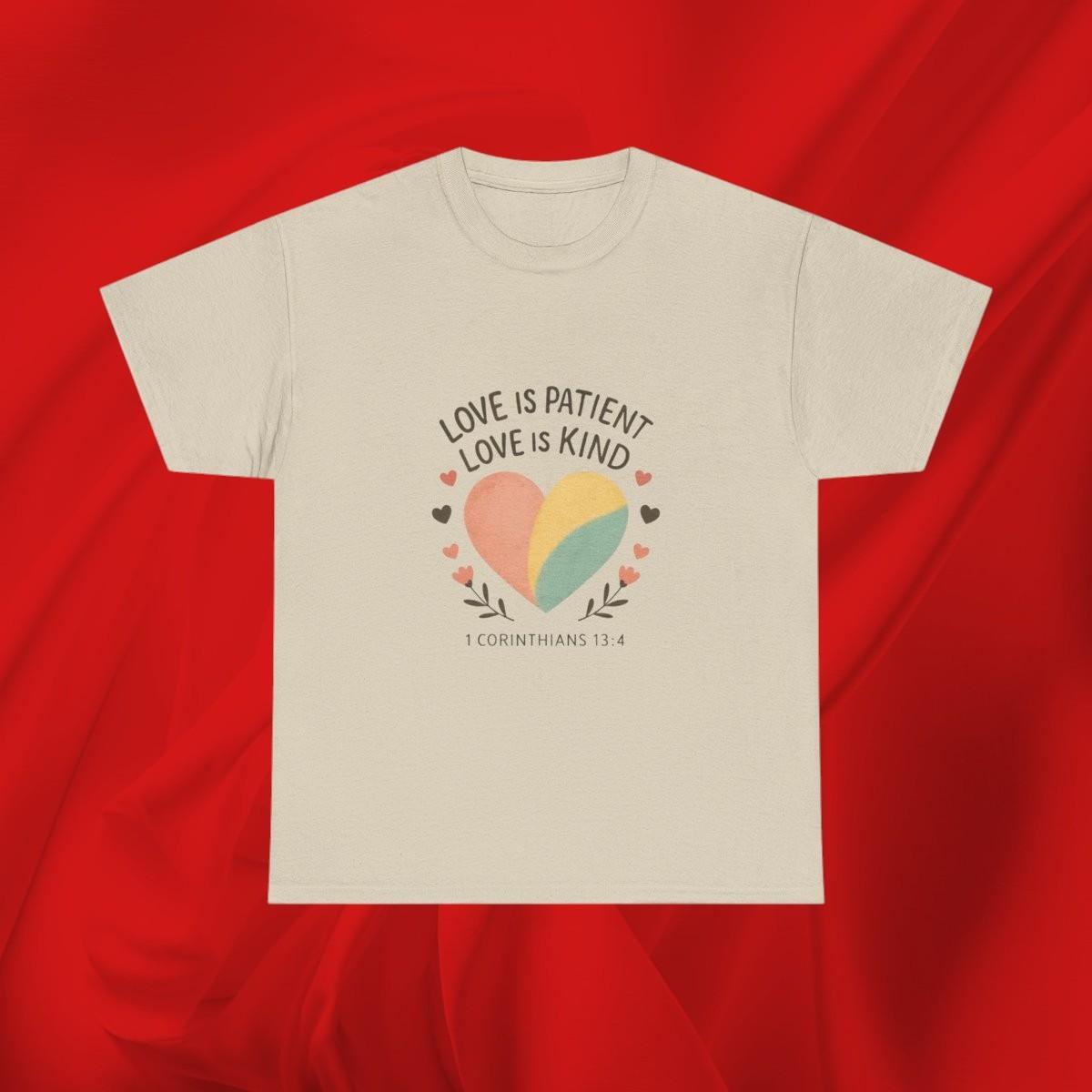 Love Is Patient Love Is Kind T-Shirt | Heart Bible Verse 1 Corinthians 13:4 S