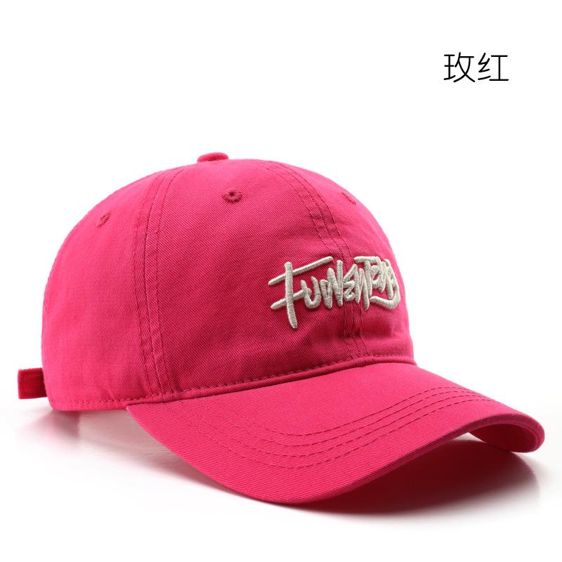 Hat, washed cotton, letter embroidery, baseball cap, outdoor sports, unisex, sun protection