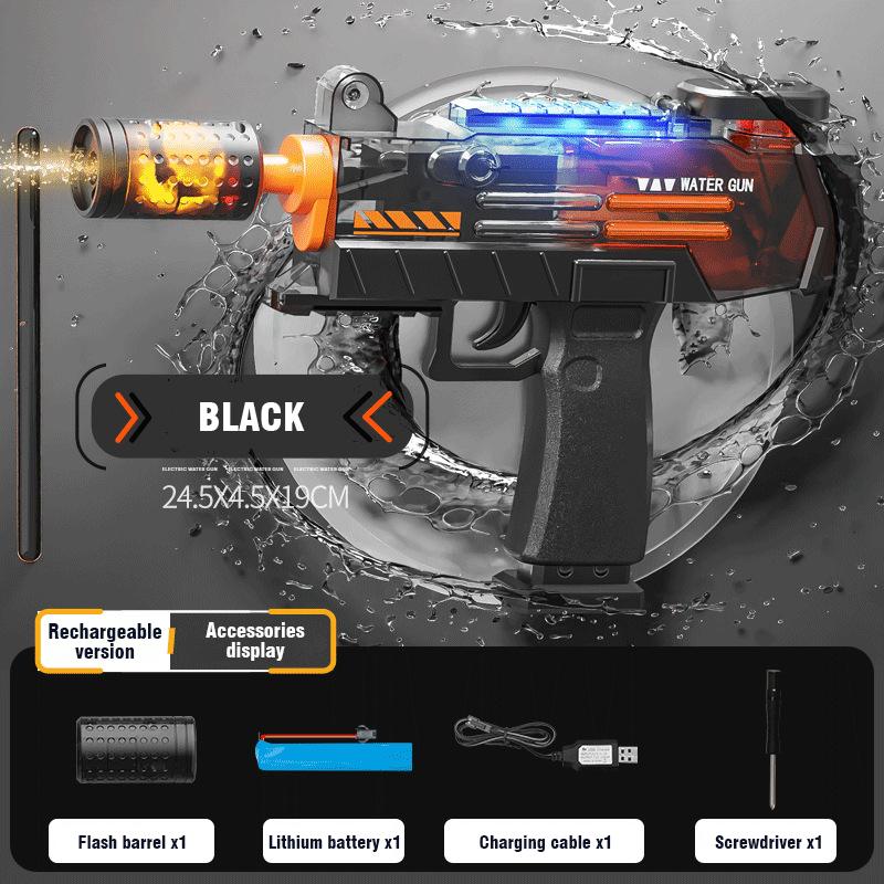 Non-Toxic Electric Water Gun Toy With Flare Flame Lights Automatic Children'S Water Machine Splashing Outdoor Beach Toys For Kids Children Gift