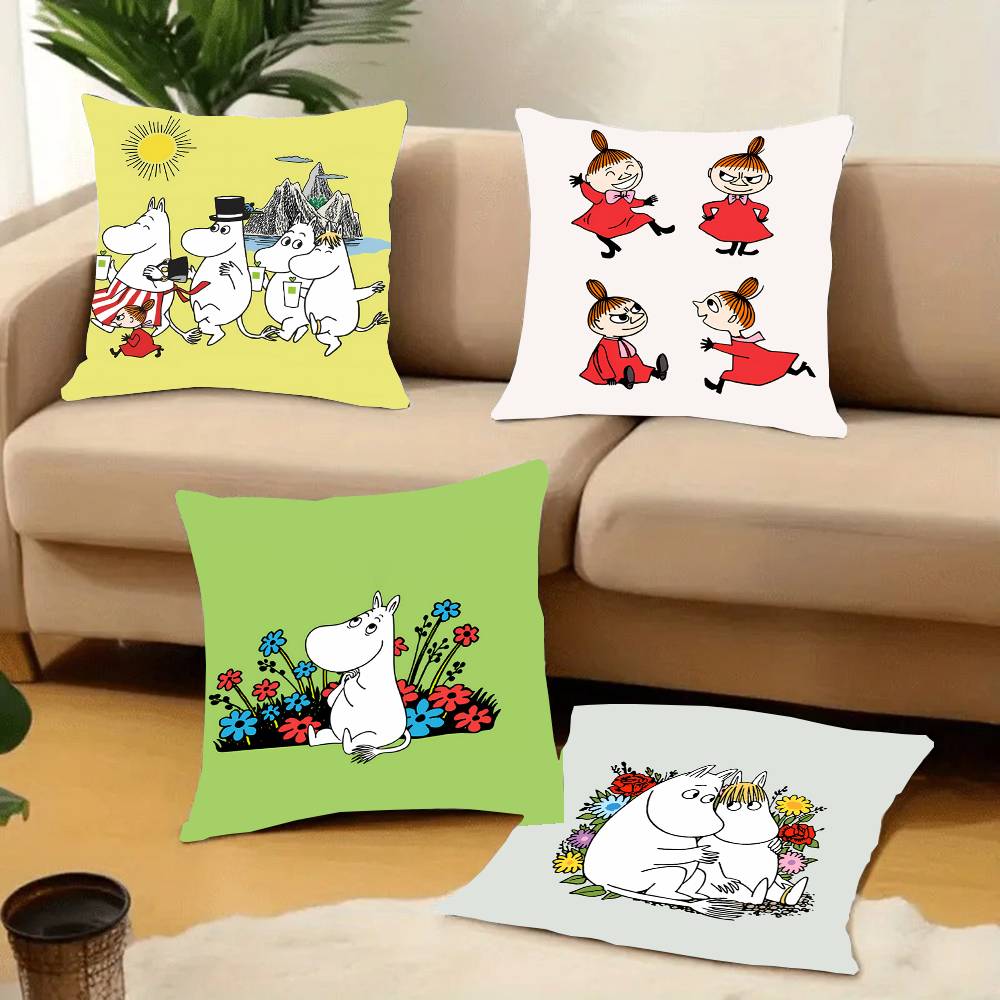 1PC Funda de Almohada Cuadrada de Dibujos Animados Linda N-MoominS Dormitorio Sofá Ocio Cojín de Confort Coche Decoración del Hogar