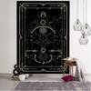 Witchcraft Tarot Tapestry Wall Hanging Black Khaki Sun Moon Starry Universe Geometric Pattern Dormitory Home Decoration Curtains