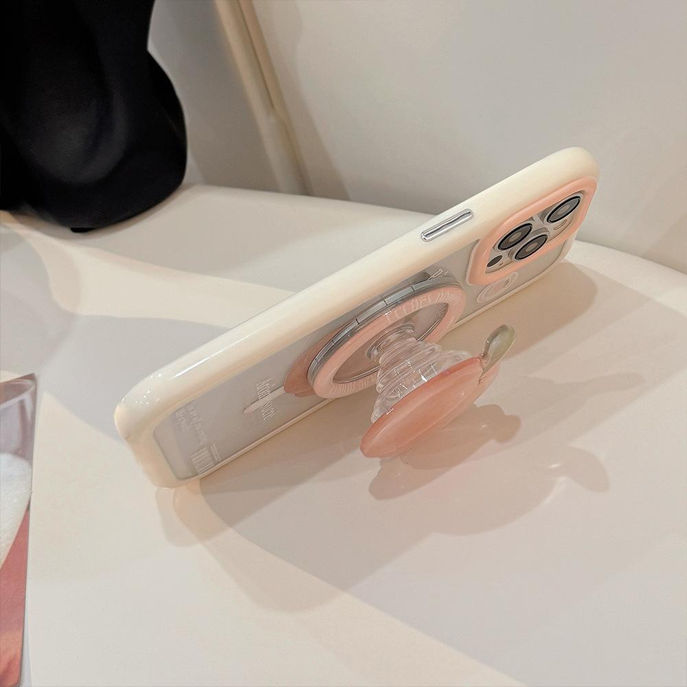 Green Apple Magnetic Suction Bracket 16 for iPhone17ProMax Apple 15 Mobile Phone Case 13 Pink Peach Acrylic