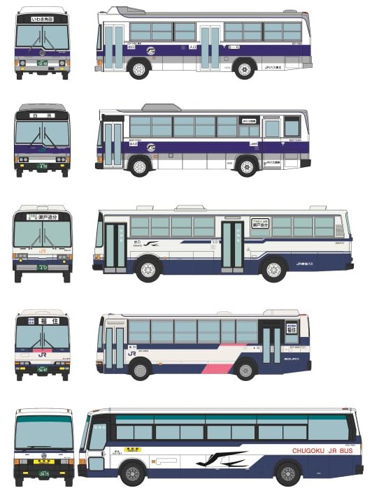 Tomytec The Bus Collection Bus Collection JR Bus 35th Anniversary Honshu 5 Company Set Diorama Supplies