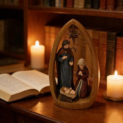 Resin Nativity Ornament Holy Family Figurine Resin Nativity Scene Figurine Set Holy Family Christmas Ornament Mary Joseph Baby