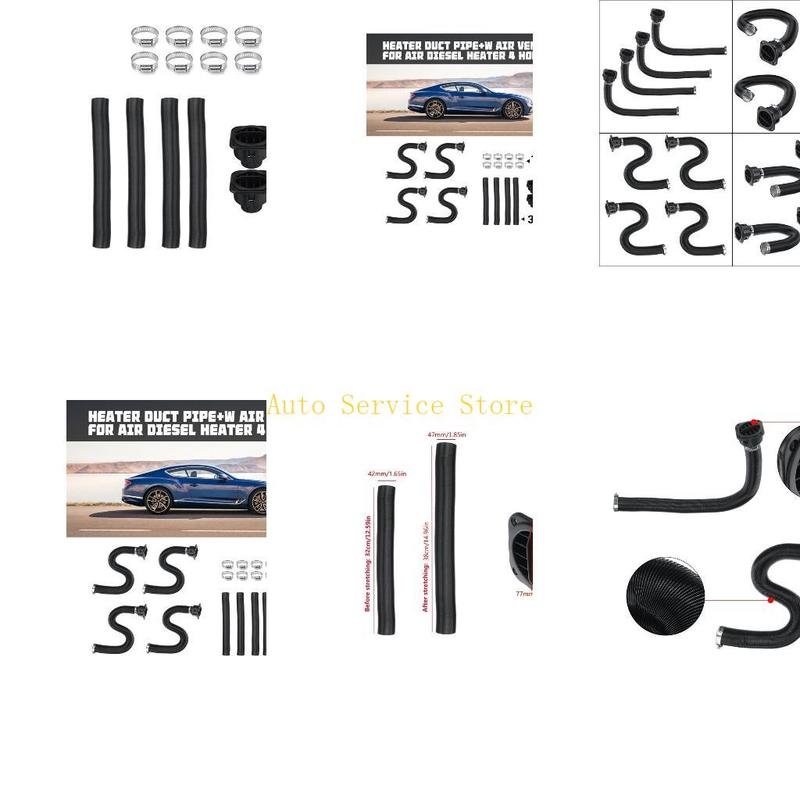 462A Heater Duct+Air Vent 42mm Heater Duct Pipe Tube+ Air Vent Outlet for Air Planer Heater 4 Holes Car