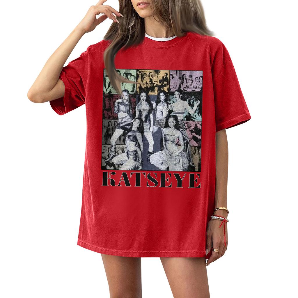 Dam T-shirt med tryck och rund hals och korta ärmar