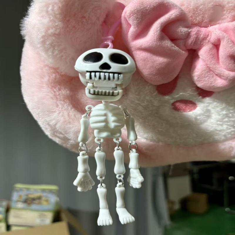 

1/2/3Pcs Halloween Skull Keychain Funny Pull String Skull Key Rings Toy Horror Skeleton Charm For Car Purse Backpack Gifts
