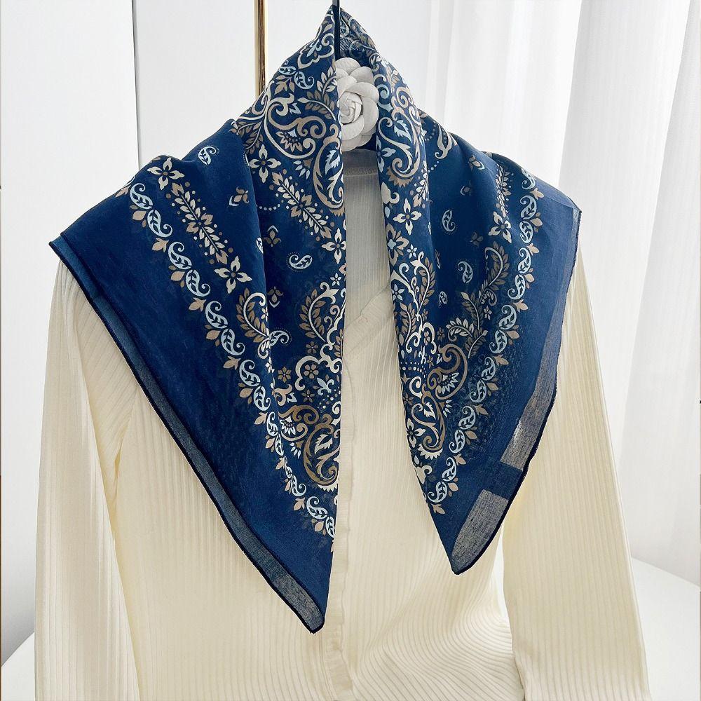 Breathable Cotton Square Scarf Korean Small Scarves All-match Square Handkerchief  Vacation