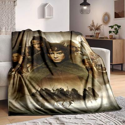 1pc The Lord of the Rings Flannel Throw Blanket Lightweight Soft Warm All Season Blanket for Sofa, Bed, Travel,L1028125