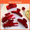 Stylish Red Series Large Acetate Hair Claw For Women Perfect For Fashionable Looks