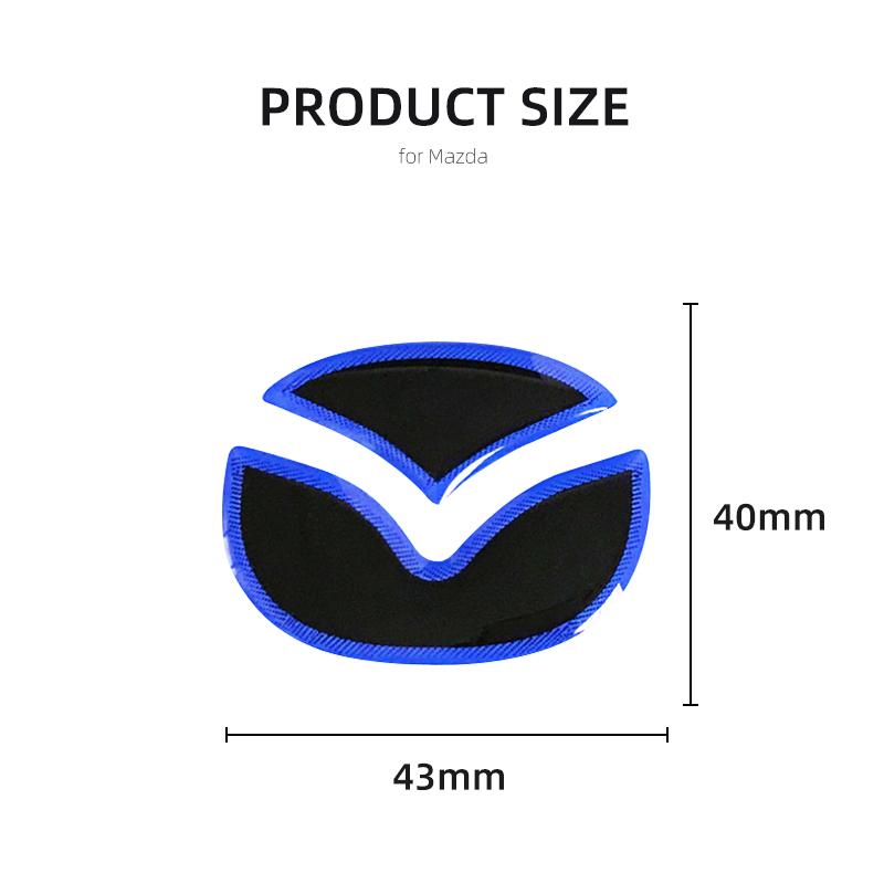 1 pz Adesivi Logo Volante Auto Blu Rosso Decalcomanie Decorative Styling Auto Adesivo per Mazda Axela ATENZA CX-5 CX-4 Articoli per Auto