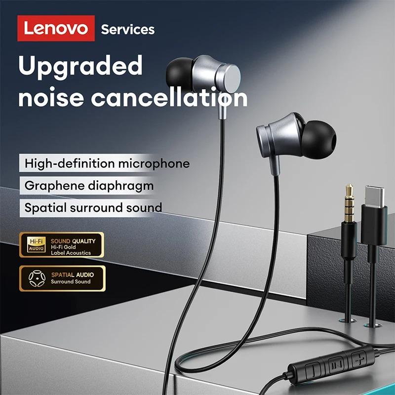 Original Lenovo YF31 Soft Fit In-Ear Wired Earphones Gaming Headphone Type-C/3.5mm 360° Surround Sound Ultra-low Latency Earbuds With Mic NEW