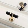 10pcs Elegant Black and Golden Cabinet Knobs - Polished Metal Drawer Pulls with Secure Mounting Screws, Perfect for Home Decor