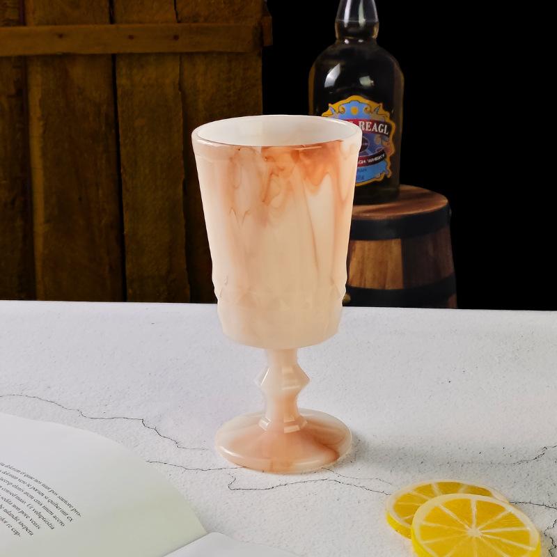 Milk jade Glass Cup Goblet Glass Wine Glass Colorful Retro Glass Champagne Cocktail Glasses 301-400ml