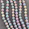 Natural Gemstone Druzy Agate Beads, Multi-Color Smooth Round, Matte Finish, 6mm 8mm 10mm Size Beads, Full Strand 14-15 Inch, Great for Jewelry Making