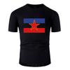T-shirt Stampata Bandiera della Jugoslavia Uomo Lettere Uomo e Donna Magliette Girocollo Manica Corta - T-shirt Grafica Estiva in Cotone da Uomo