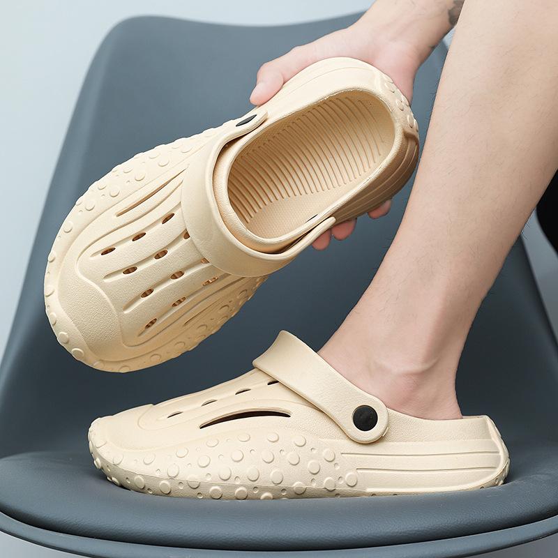 2025 new baotou sandals thick-soled comfortable to step on shit, soft-soled versatile garden shoes, one shoe and two, wear cool slippers