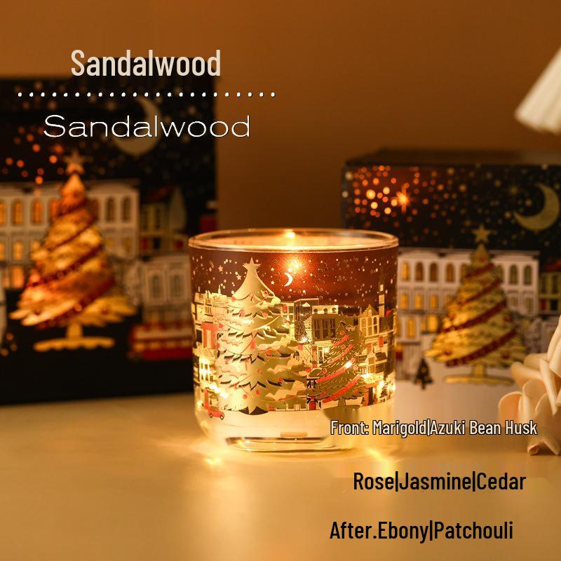 London Street Scene Christmas Scented Electronic Candle with Light Effect
