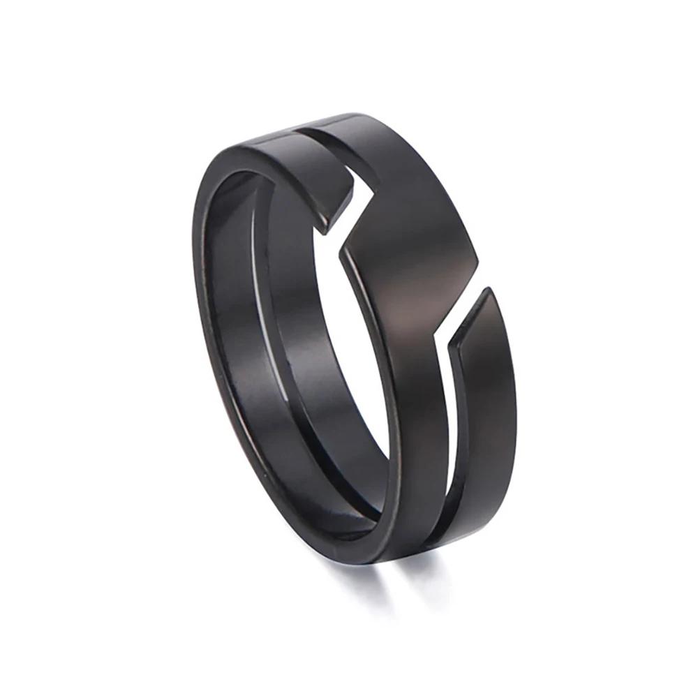 Teamer Stainless Steel Ring Men Women Minimalist Casual Finger Rings Couple Wedding Band Fashion Jewelry Gift Wholesale