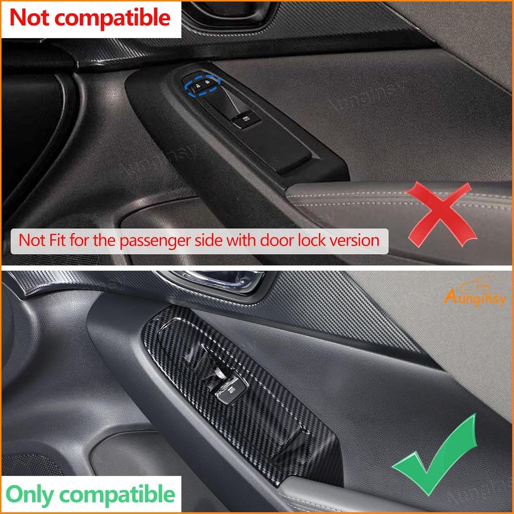 Aunginsy Door Window Glass Lift Button Panel Trim Cover Compatible with Subaru Crosstrek 2023 2024 Car Front & Rear Door Armrest Window Control