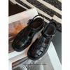 Ugly hiding artifact~ Casual fashion woven pig cage shoes leather soft-soled bag head thick-soled Roman sandals summer women's shoes