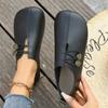 Sapatos Baixos Femininos Macios e Confortáveis para Caminhada Leves Antiderrapantes Mocassins Moda Sapatos de Couro Femininos Primavera e Outono 2025 Novo