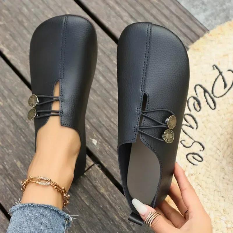 Women's Flat Shoes Soft and Comfortable Walking Light Non-slip Loafers Fashion Women's Leather Shoes Spring and Autumn 2025 New