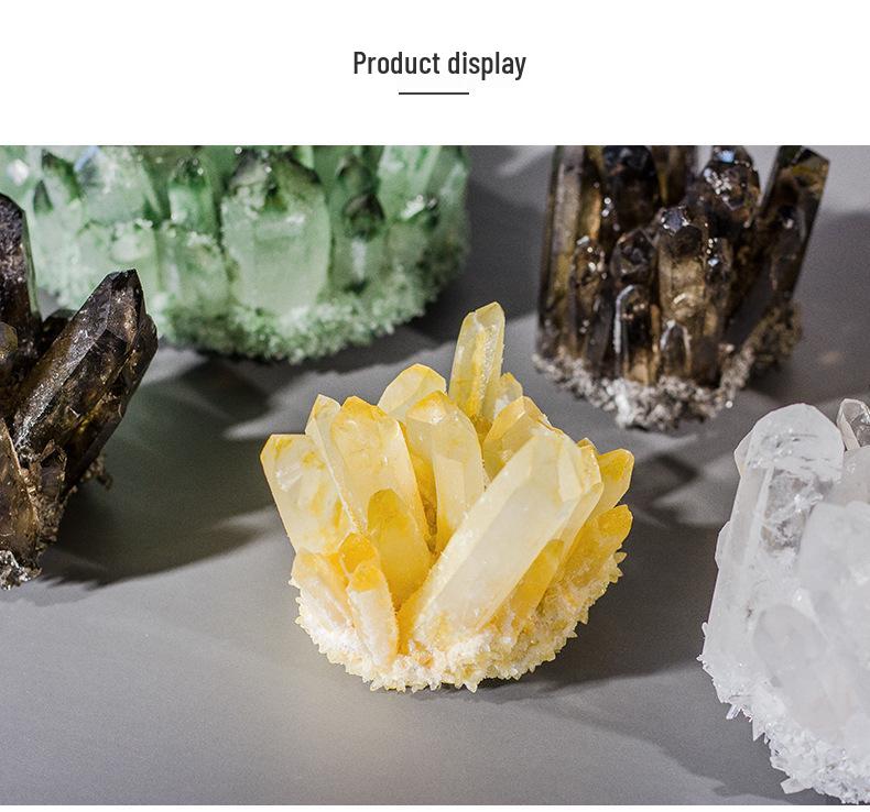 Green & Purple Natural Crystal Cluster Ornaments for Home Decoration & Desktop Display