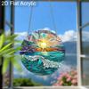 Acrylic Ocean Sunset Suncatcher Stained Glass Effect Window Hanging Ornament Nature Lover Gifts