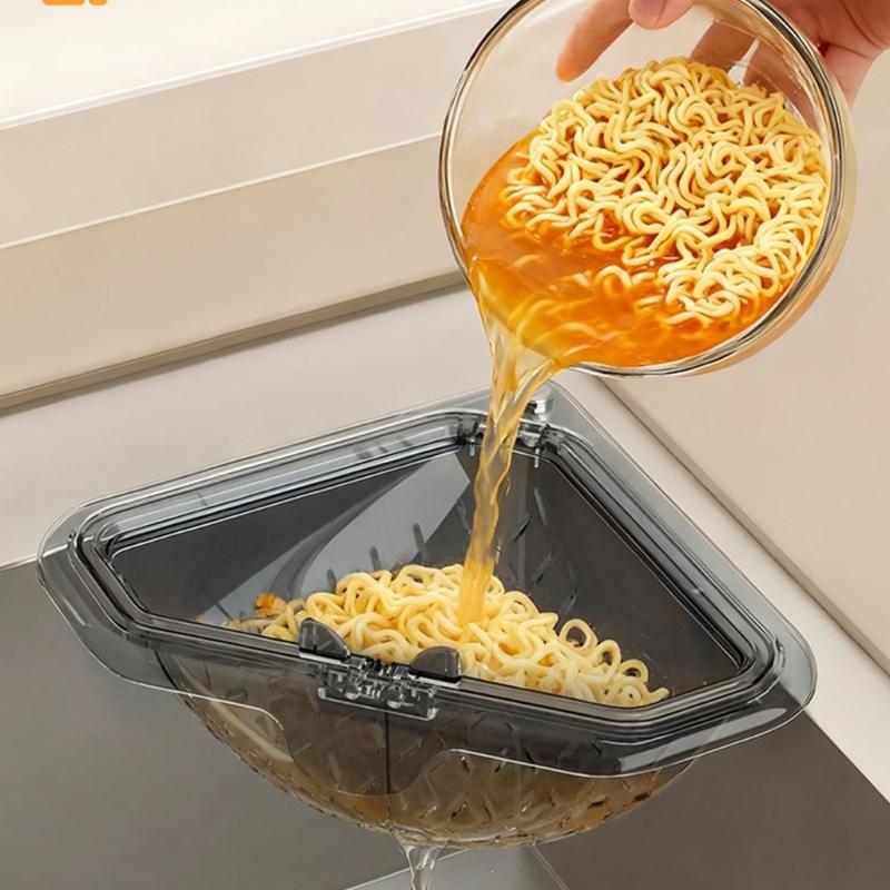 Compact Magnetic Triangle Drain Basket For Small Kitchens With Space Saving Design And For Vegetables Utensils