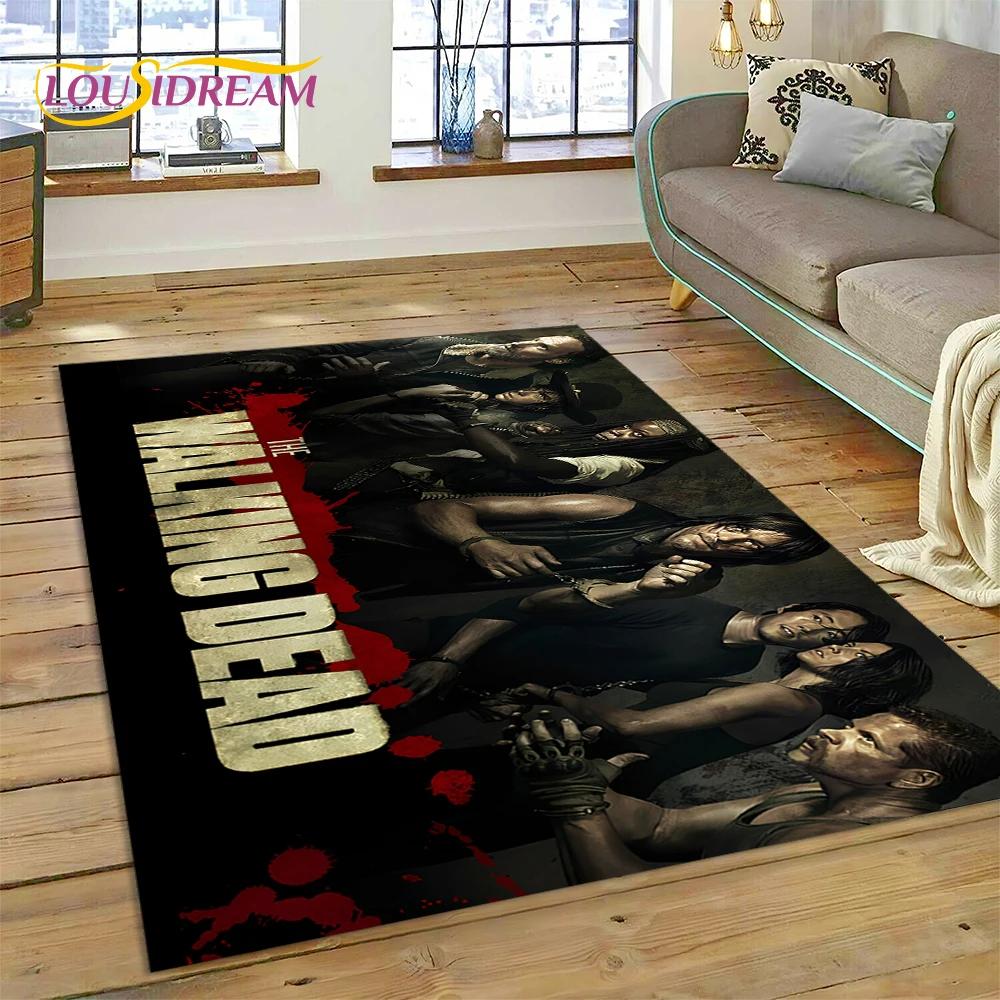 3D The Walking Dead Lincoln TWD TV Teppich für Wohnzimmer Schlafzimmer Heimdeko, Bodenmatte Rutschfest Dekoration für Sofa Fußmatte