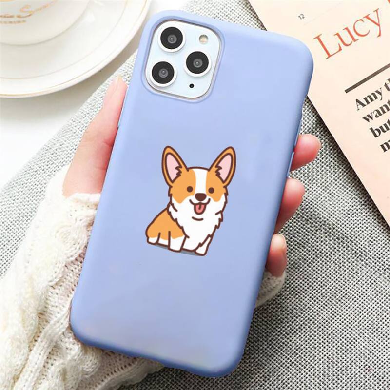 Cute Corgi Butt Animal Puppy Phone Case Candy Color Blue pro iPhone 11 12 13 pro XS MAX 8 7 6 6S Plus X 5S SE 2020 XR
