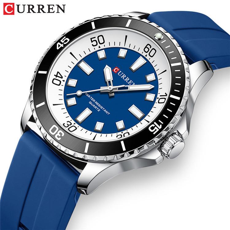 CURREN 8448 Unisex Outdoor-Uhr mit großem Zifferblatt & Gummiarmband