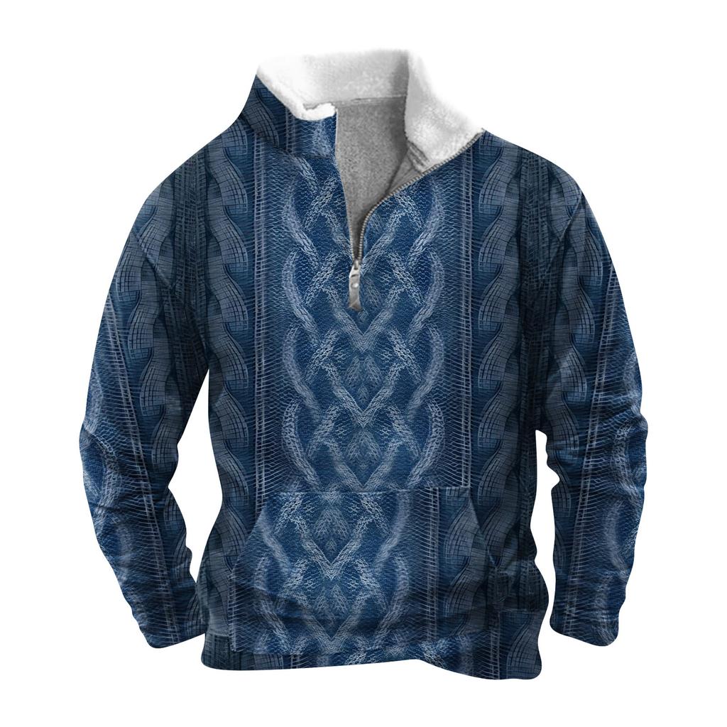 Jarní a podzimní pánská mikina se stojatým límcem je venkovní ležérní svetry topy