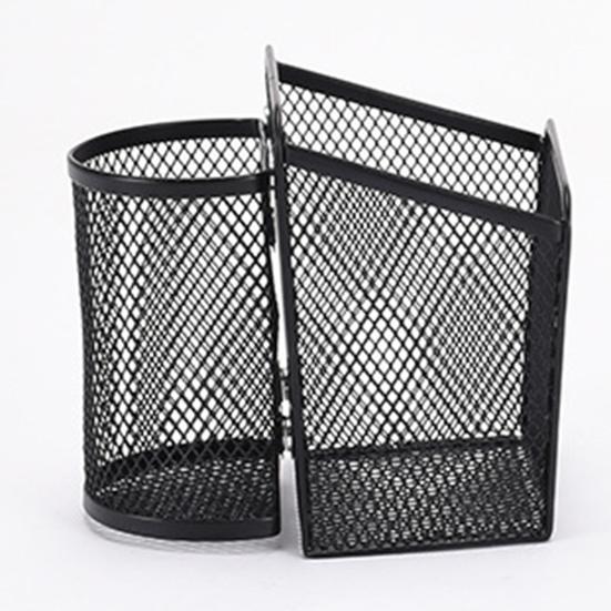 Black Mesh Pencil Cup Holder Large Capacity Multipurpose Magnetic Makeup Brush Holder